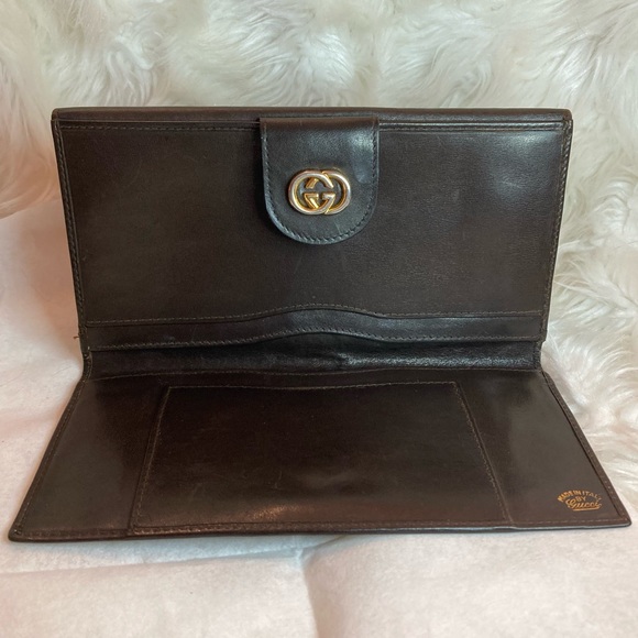 Gucci Vintage Sherry Line Leather Wallet Chocolate Brown - Picture 7 of 16